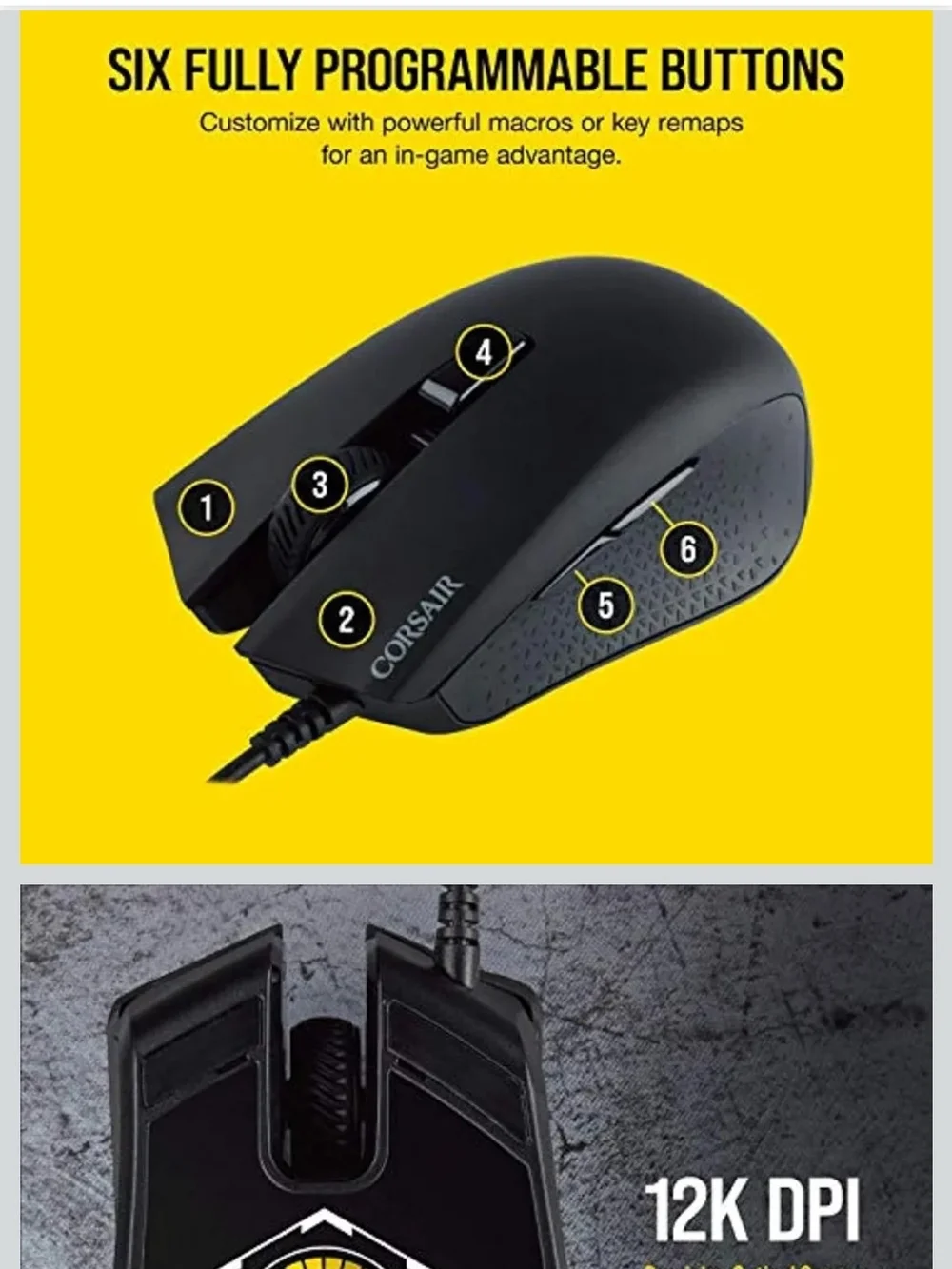 Corsair Harpoon RGB Pro Black Gaming Mouse Excellent Condition